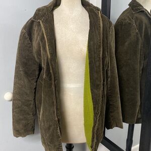 VNTG BARN JACKET/CORDUROY TRUCKER JACKET/ WOOL LINED WINTER COAT 1970s